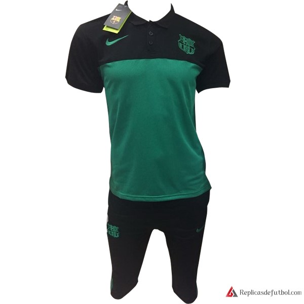 Polo Barcelona Conjunto Completo 2017-2018 Verde Negro